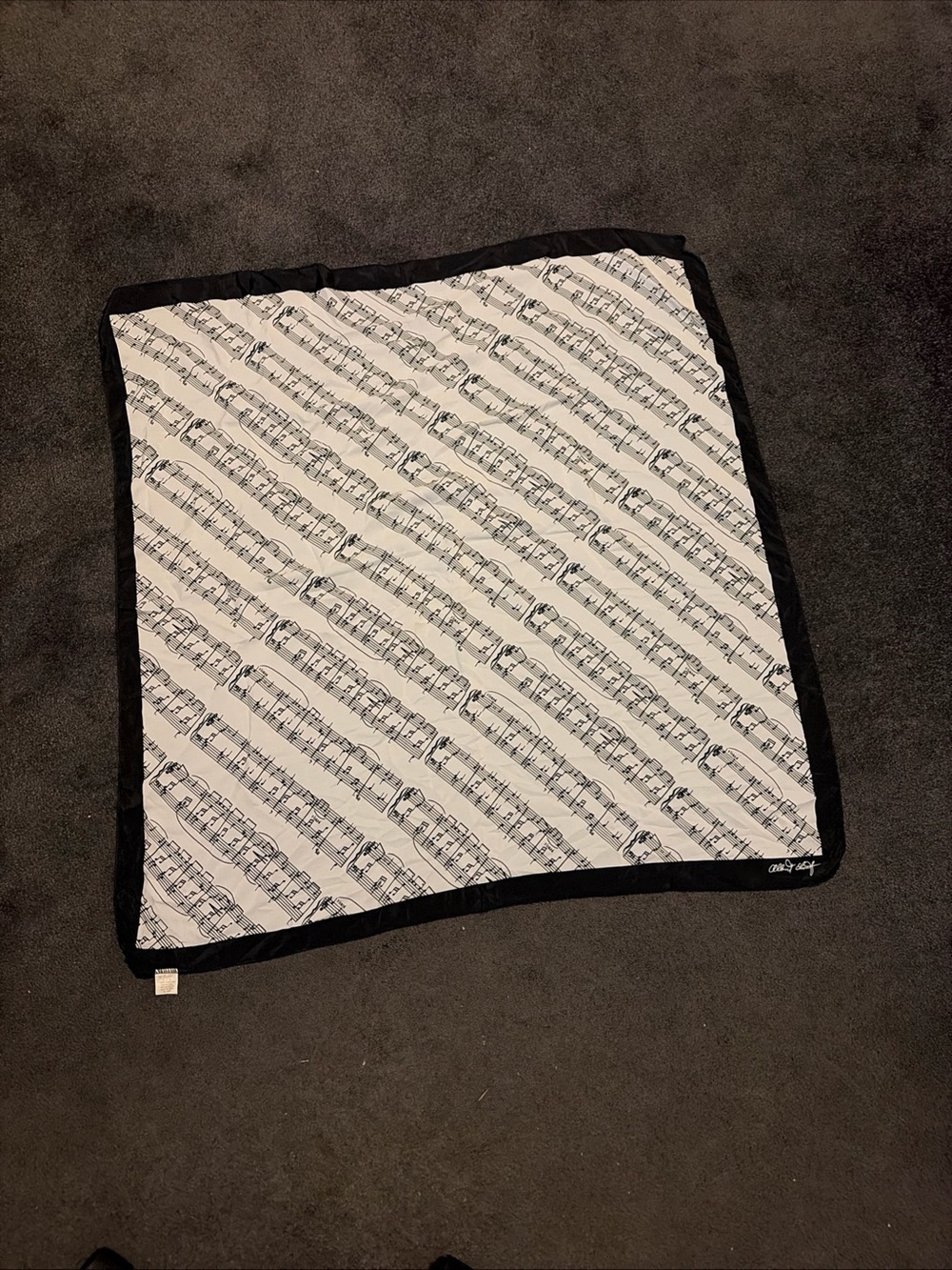Vtg Scarf Music Notes Albert Elovitz Design Large 33” Square